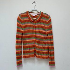 Lisa Says Gah Sherbet Stripe Knit Cardigan